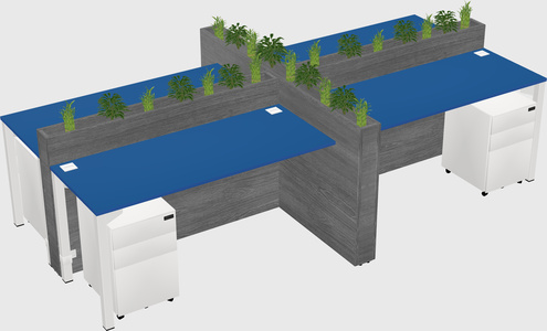 Rectangular shared desk