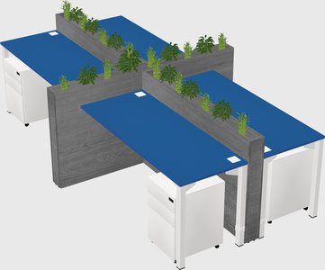 Rectangular shared desk