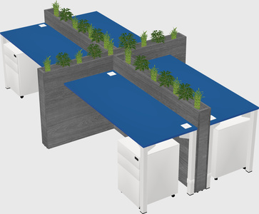 Rectangular shared desk