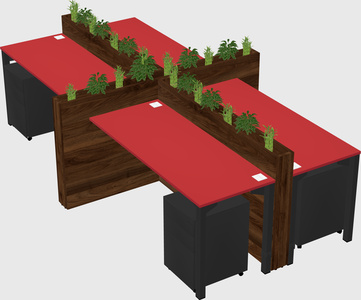 Rectangular shared desk