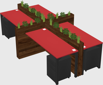 Rectangular shared desk