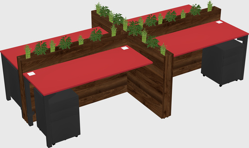 Rectangular shared desk