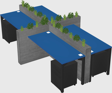 Rectangular shared desk
