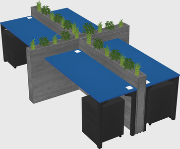 Rectangular shared desk
