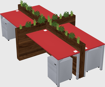 Rectangular shared desk