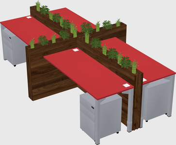 Rectangular shared desk