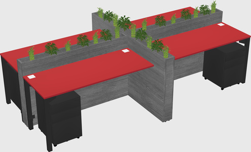 Rectangular shared desk