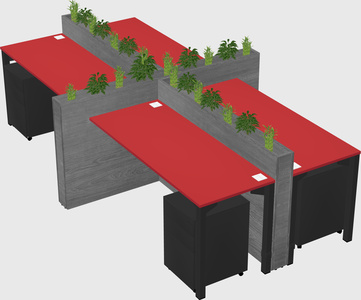 Rectangular shared desk