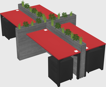 Rectangular shared desk