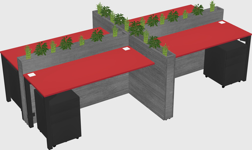 Rectangular shared desk