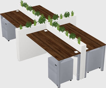 Rectangular shared desk