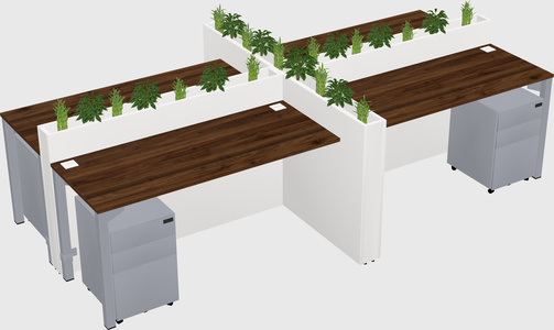 Rectangular shared desk
