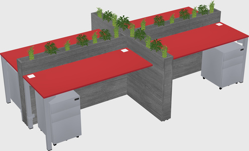 Rectangular shared desk