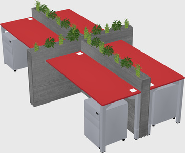 Rectangular shared desk