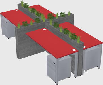 Rectangular shared desk
