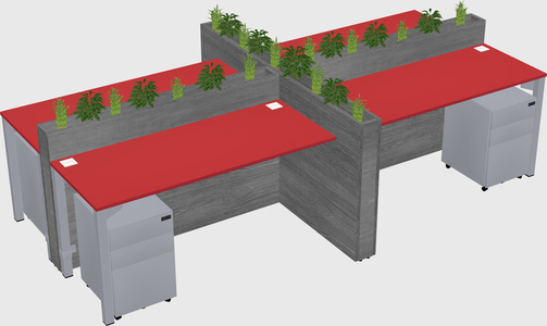 Rectangular shared desk