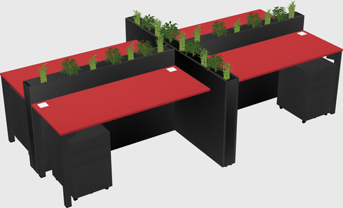 Rectangular shared desk