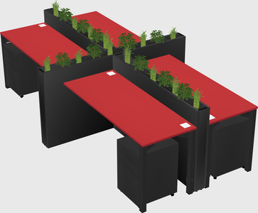 Rectangular shared desk