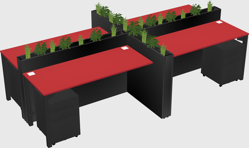 Rectangular shared desk