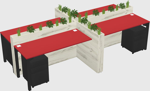 Rectangular shared desk