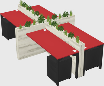 Rectangular shared desk