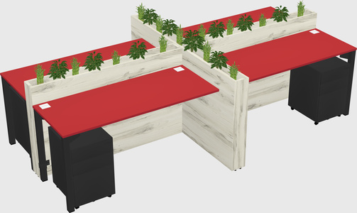 Rectangular shared desk