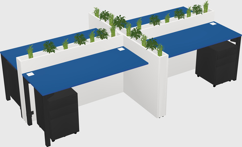 Rectangular shared desk
