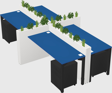 Rectangular shared desk