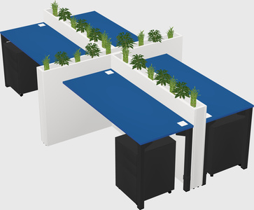 Rectangular shared desk