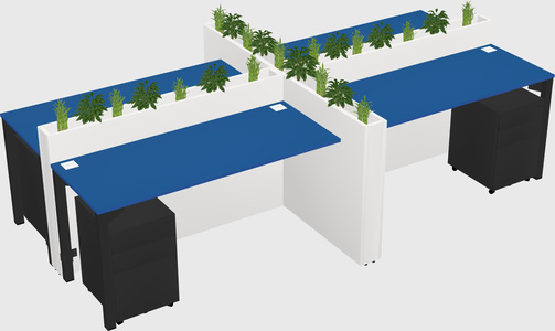 Rectangular shared desk