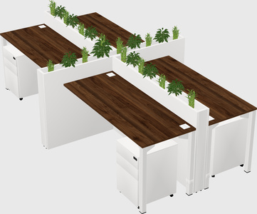 Rectangular shared desk