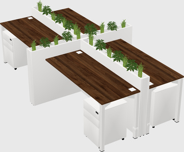 Rectangular shared desk