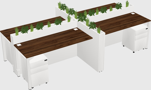Rectangular shared desk
