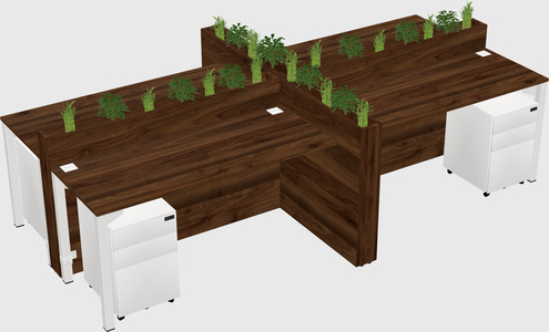 Rectangular shared desk