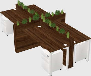 Rectangular shared desk