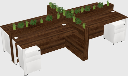 Rectangular shared desk