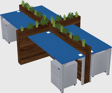 Rectangular shared desk