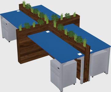 Rectangular shared desk