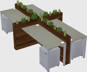Rectangular shared desk