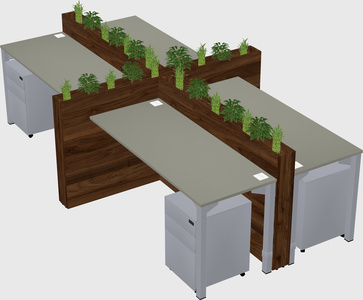 Rectangular shared desk