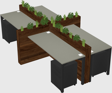 Rectangular shared desk