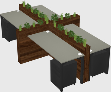 Rectangular shared desk