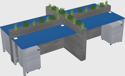 Rectangular shared desk