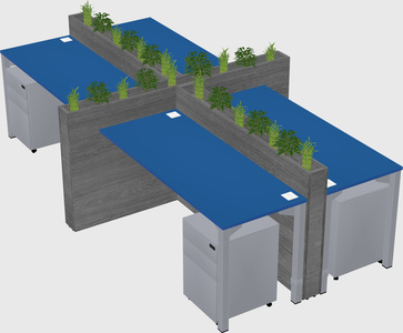 Rectangular shared desk