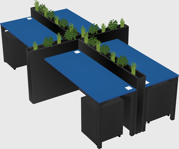 Rectangular shared desk