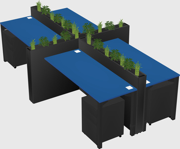 Rectangular shared desk