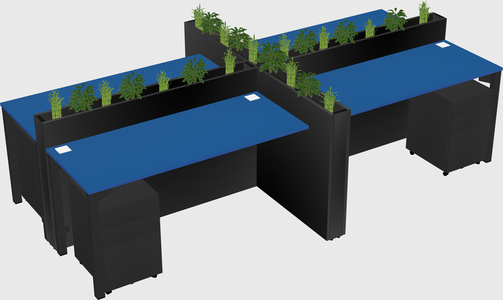 Rectangular shared desk