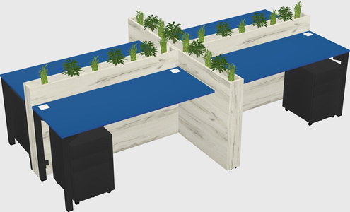 Rectangular shared desk