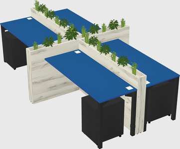 Rectangular shared desk