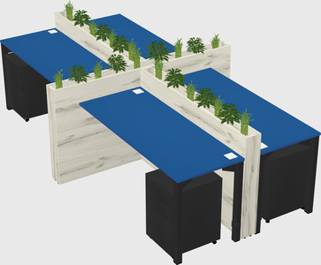 Rectangular shared desk